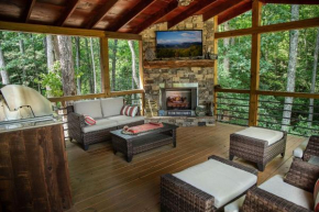 Adore the Smores Rustic mountain charm outdoor spaces and a cozy hot tub